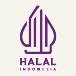 Label Halal Indonesia: gunungan wayang berwarna ungu yang menyusun kaligrafi kata halal, dengan tulisan HALAL INDONESIA di bawahnya