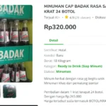 Krat hijau berisi botol Minuman Cap Badak rasa sarsaparilla milik PT Pabrik Es Siantar