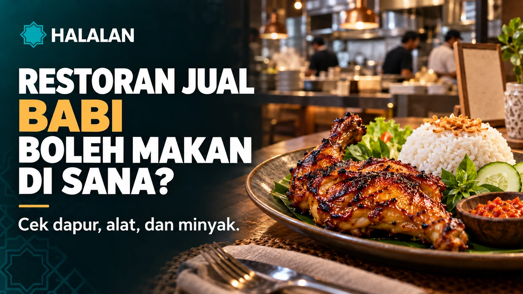 Bolehkah makan di restoran yang menjual babi? Ilustrasi hidangan ayam di restoran.