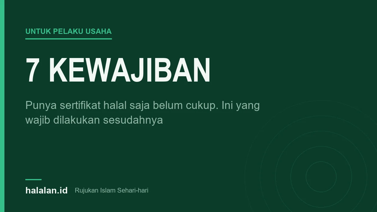 Kartu bertuliskan 7 kewajiban dengan keterangan bahwa punya sertifikat halal saja belum cukup bagi pelaku usaha