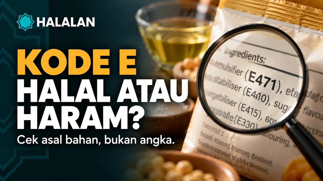 Kode E halal atau haram? Ilustrasi label komposisi makanan dan kode E471.