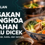 Lima bahan yang perlu dicek pada masakan Tionghoa, dengan ilustrasi semangkuk mi.
